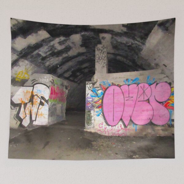 Item preview, Tunnel Graffiti, WW2 Blast Wall, Culvert, Deep Underground, Ouseburn Culvert, dark Tunnel, Newcastle UK designed and sold by Andrew Morrell.
