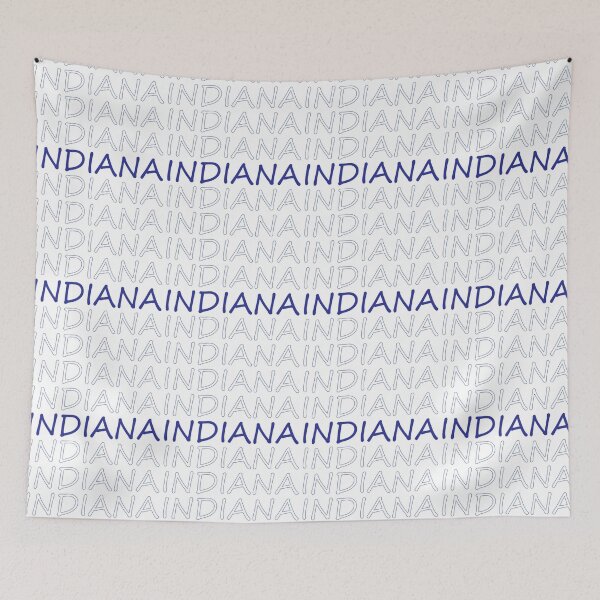 Item preview, Indiana Repeating Blue Bold Uppercase designed and sold by artbylukas.