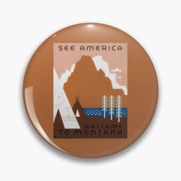 Item preview, Welcome to Montana - United States Travel Bureau - WPA 1937 designed and sold by warishellstore.