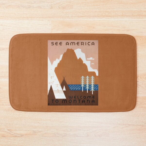 Item preview, Welcome to Montana - United States Travel Bureau - WPA 1937 designed and sold by warishellstore.