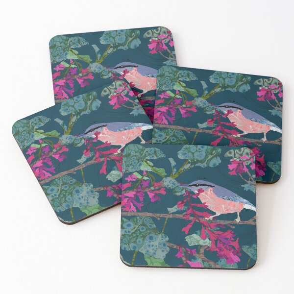 Item preview, Nuthatch in the Ornamental Raspberry designed and sold by MarbleCloud.