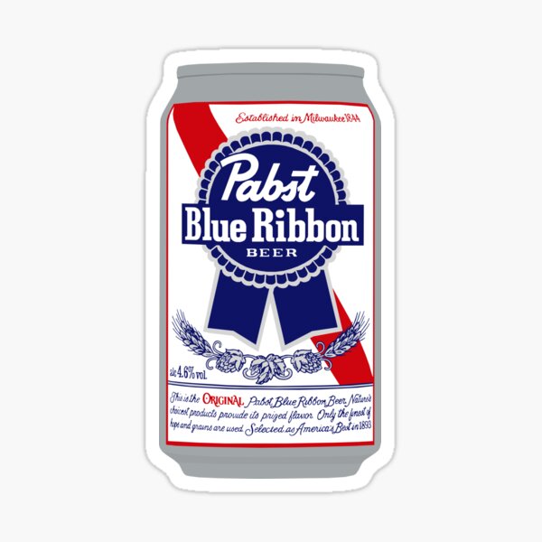Pabst Blue Ribbon Can Sticker