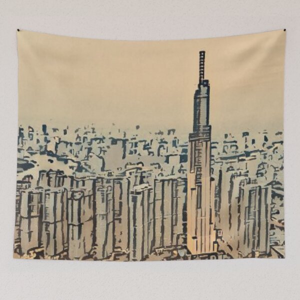 Item preview, Vietnam Landmark 81 Artistic Illustration Old Oriental Paper Style designed and sold by D4li98.