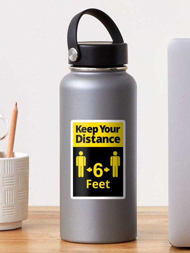 Thumbnail 1 of 3, Sticker, Social distancing sign - Keep Your Distance 6 Feet designed and sold by SocialShop.