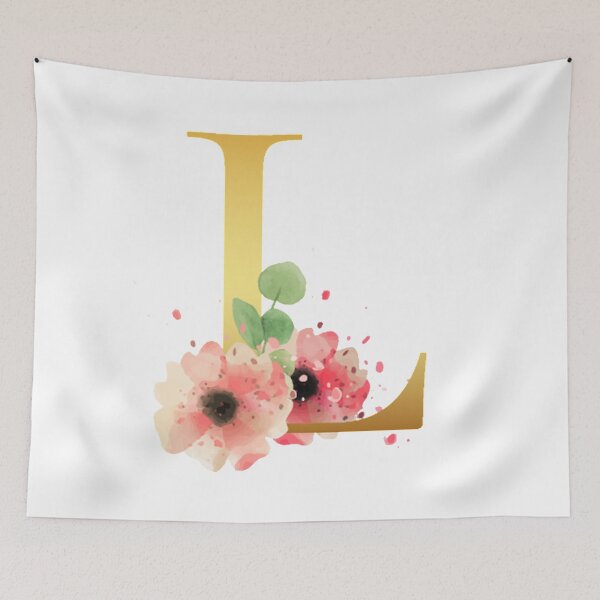 Item preview, Floral Gold Monogram L - Letter Art designed and sold by MysticMagpie.