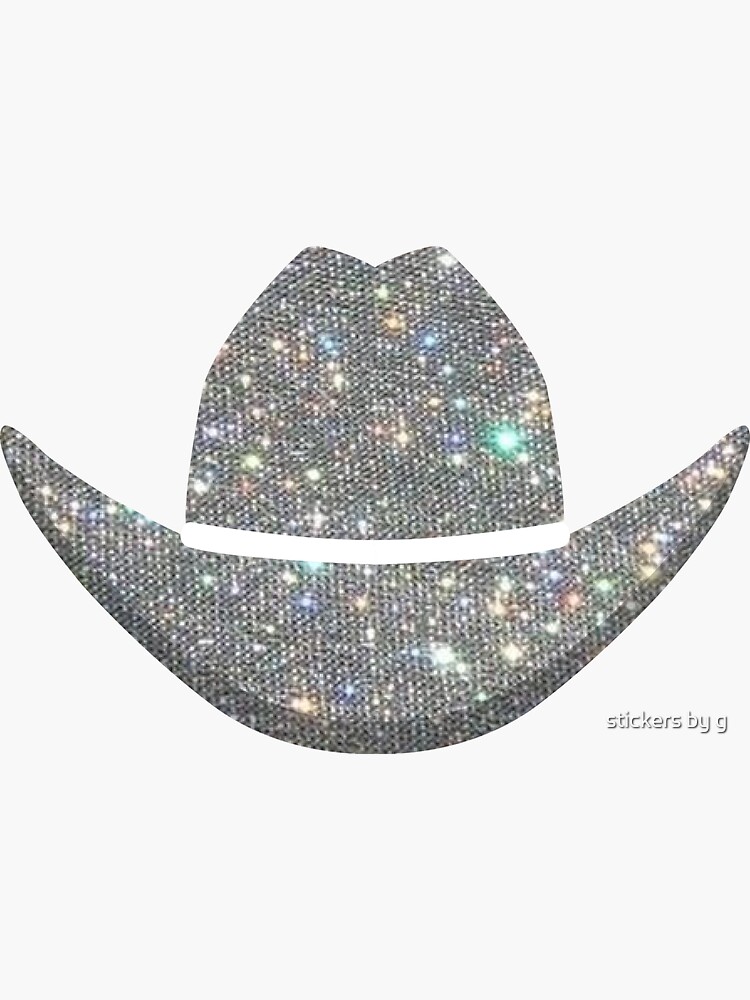 "Glitter Cowboy Hat" Sticker by unagidesigns Redbubble