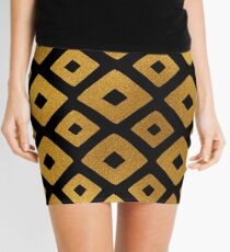 Goldfolie Art Deco Muster Minirock