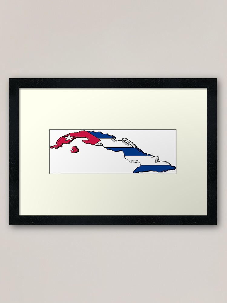 "Cuba Map With Cuban Flag" Framed Art Print for Sale by Havocgirl Redbubble