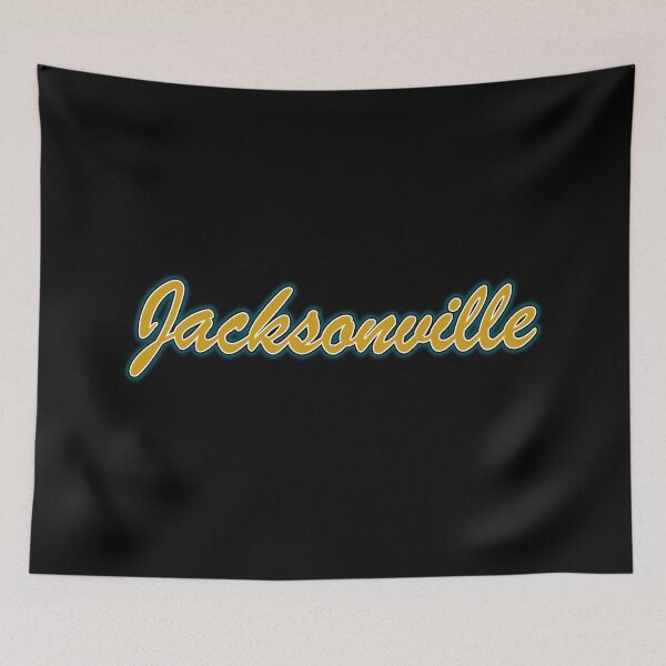 Item preview, Jacksonville Gold and White on Black with Teal Glow designed and sold by gkillerb.