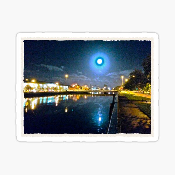 Moonlit night on Merchant´s Quay 003 Sticker