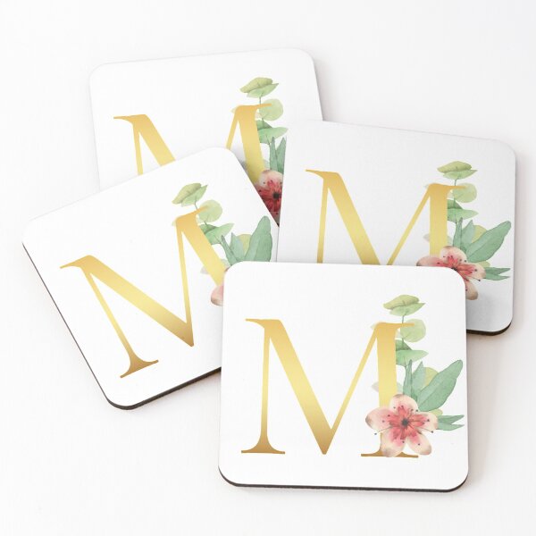 Item preview, Floral Gold Monogram M - Letter Art designed and sold by MysticMagpie.