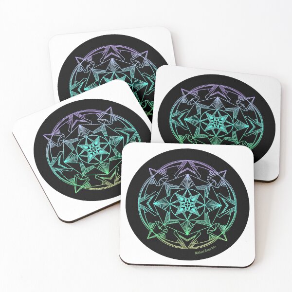 Item preview, Geometric Abstract Snowflake Compass - Round designed and sold by MichaelHoweArts.