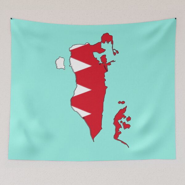 Item preview, Bahrain Map With Bahrani Flag designed and sold by Havocgirl.