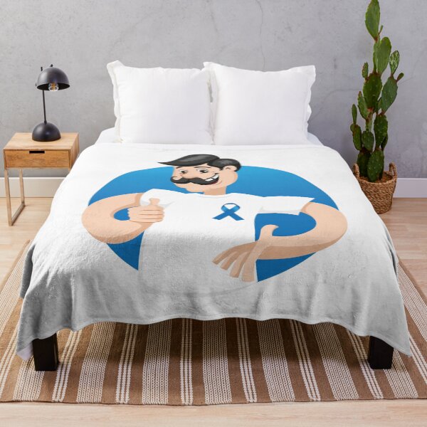 Item preview, male mascot supporting blue November, against prostate cancer, wearing a white shirt with blue tape and mustache. designed and sold by LucianoCosmo.