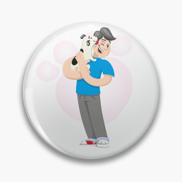 Item preview, Illustration mascot bob hugging a dog demonstrating a lot of affection designed and sold by LucianoCosmo.
