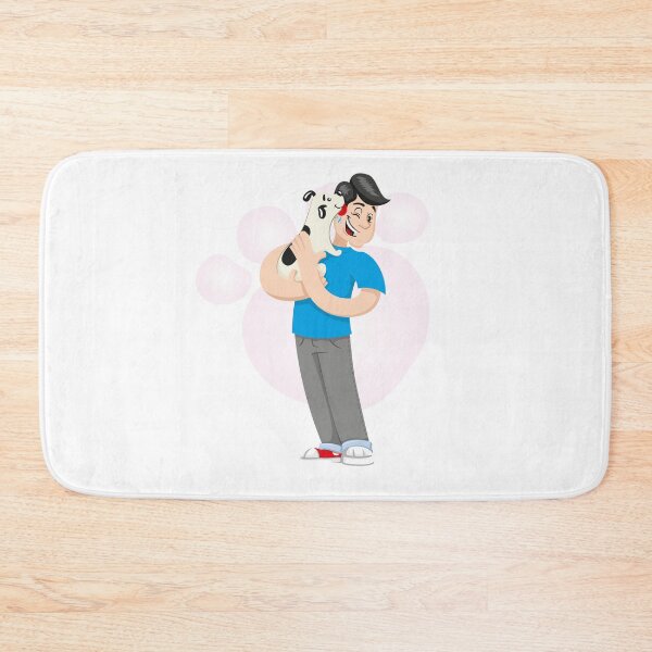 Item preview, Illustration mascot bob hugging a dog demonstrating a lot of affection designed and sold by LucianoCosmo.