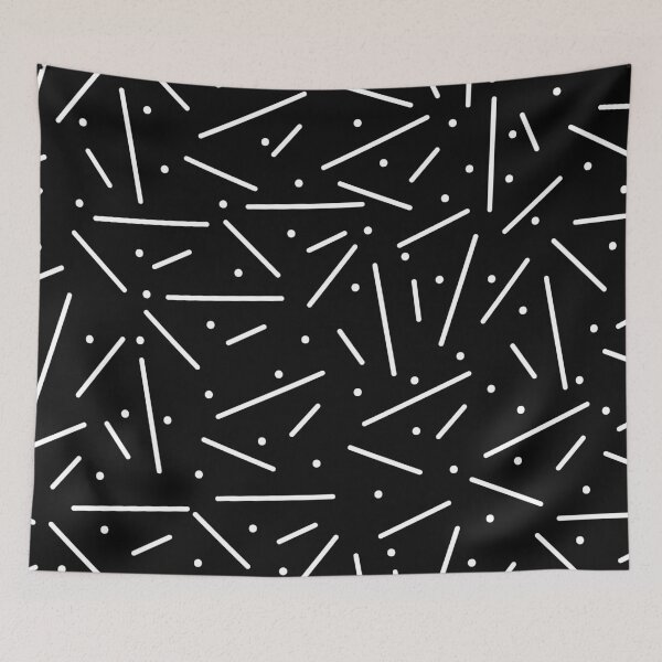 Artikelvorschau, Schwarze und weiße moderne Linien und Punktmuster entworfen und verkauft von hexdecor.