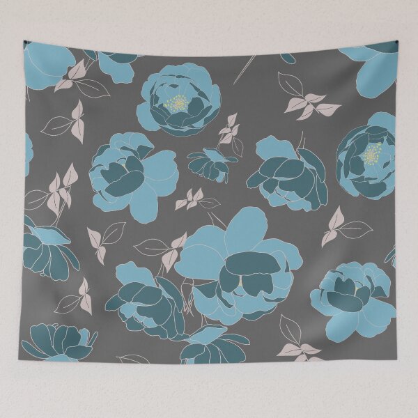 Item preview, English Roses in Grey and Blue designed and sold by FEM-creative.