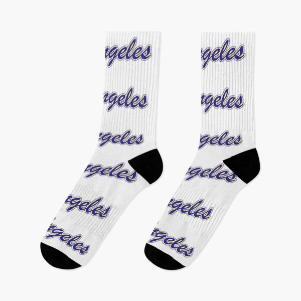 Item preview, Los Angeles (R) Blue and Yellow on White with Blue Glow designed and sold by gkillerb.