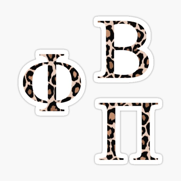 Phi, Beta, Pi Cheetah Print letters greek pack Sticker