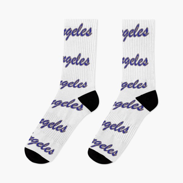 Item preview, Los Angeles (R) Blue and Yellow on White designed and sold by gkillerb.