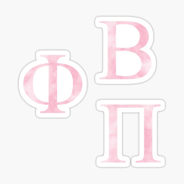 Beta, Phi, Pi Marble Pink Letter Pack Sticker