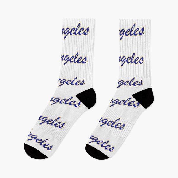 Item preview, Los Angeles (R) Blue and Yellow on White (alt) designed and sold by gkillerb.