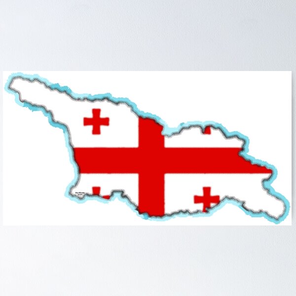 Item preview, Republic of Georgia Map With Georgian Flag designed and sold by Havocgirl.