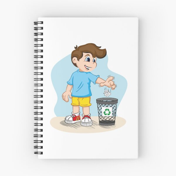 Item preview, Illustration of boy person throwing trash into recycle bin, recycling trash designed and sold by LucianoCosmo.