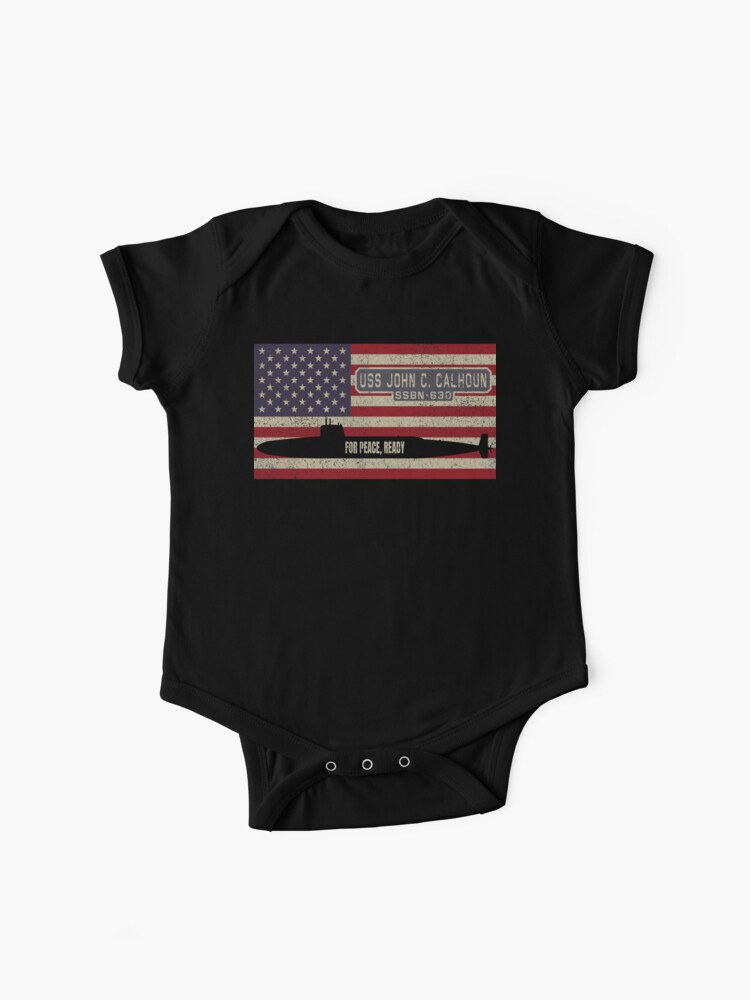 Uss John C Calhoun Ssbn 630 James Madison Class Fleet Ballistic Missile Submarine Vintage American Flag Gift Baby One Piece By Battlefield Redbubble