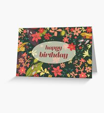 Floral alles Gute zum Geburtstag drucken Grußkarte