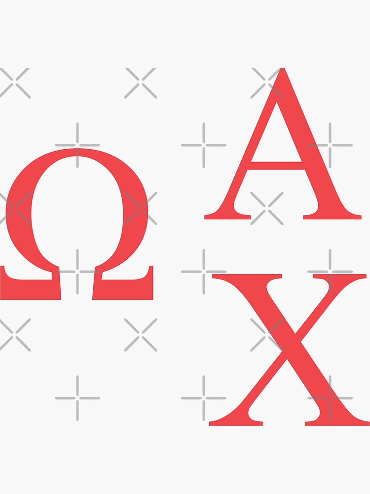 Chi Alpha Omega Red Greek Letter Pack Sticker