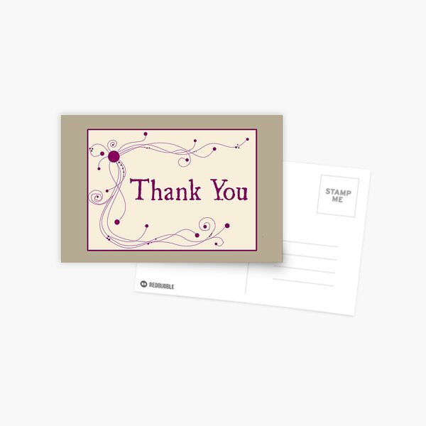 Thank You - Swirls 'n Dots Postcard