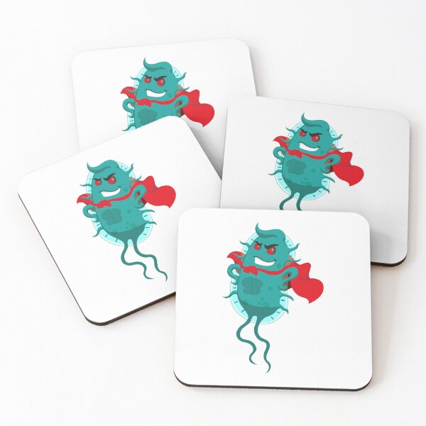 Item preview, Concept of resistance to antibiotics. Creature superbug a microorganism with cover of super villain.  designed and sold by LucianoCosmo.