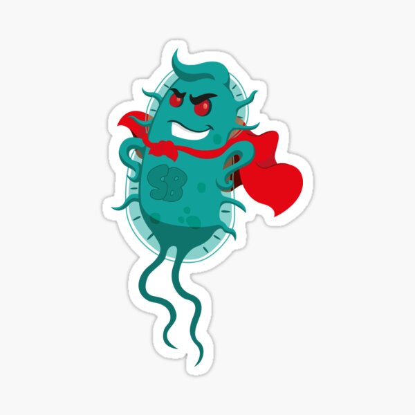 Item preview, Concept of resistance to antibiotics. Creature superbug a microorganism with cover of super villain.  designed and sold by LucianoCosmo.