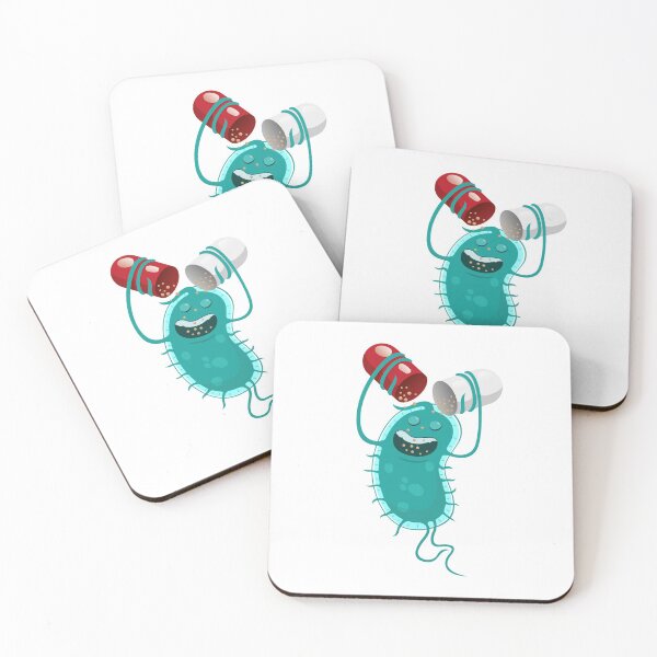Item preview, Cartoon representation of a super bug a microorganism, feeding on the drug or antibiotic designed and sold by LucianoCosmo.