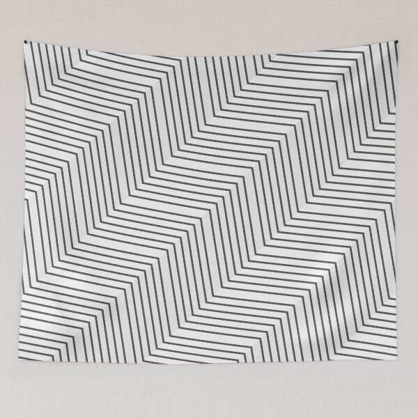 Item preview, Minimal black and white zigzag pattern designed and sold by hexdecor.