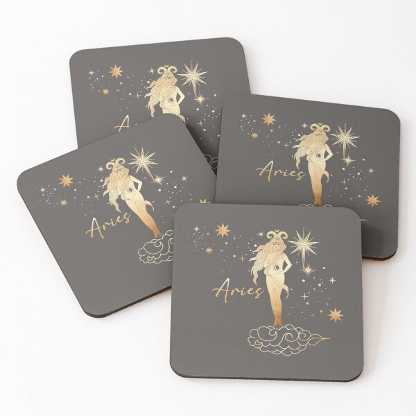 Item preview, Aries Woman in the Stars Gliding on a Cloud - Gray designed and sold by Breece.