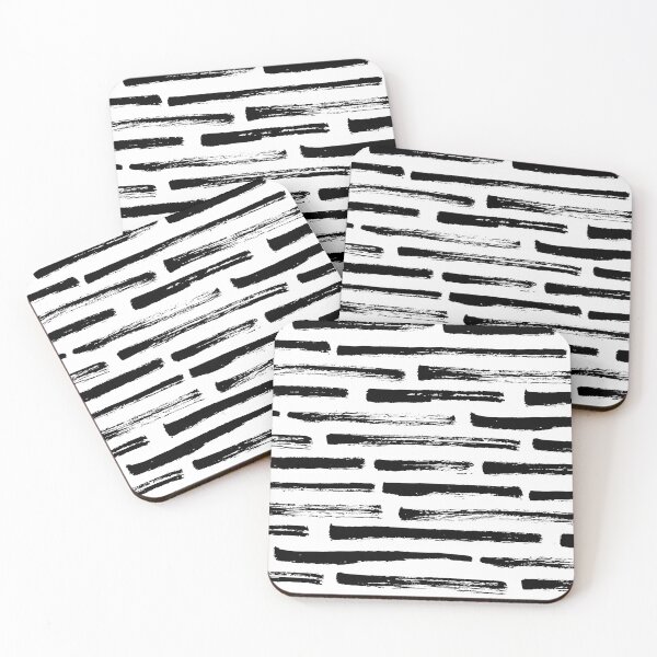 Item preview, Dry brush stripes black and white pattern designed and sold by hexdecor.