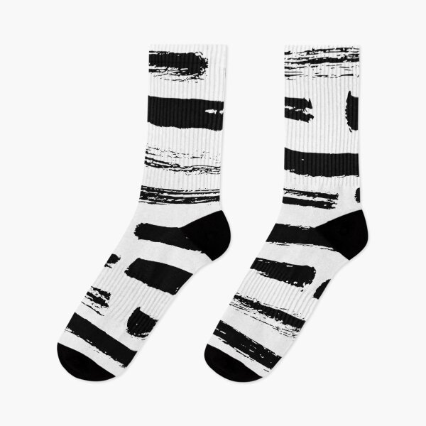 Item preview, Dry brush stripes black and white pattern designed and sold by hexdecor.