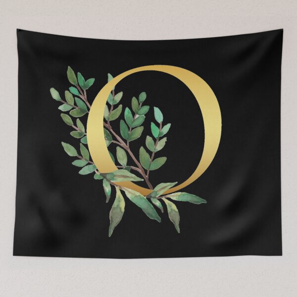 Item preview, Floral Gold Monogram O - Letter Art Black designed and sold by MysticMagpie.