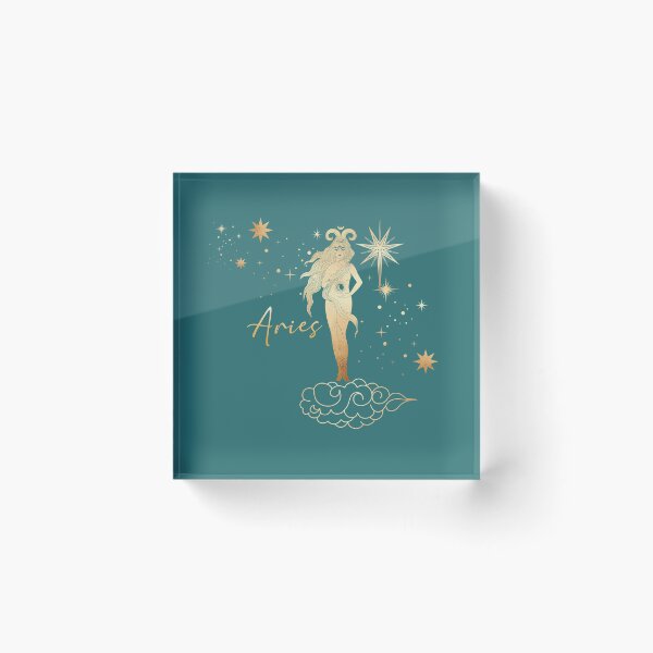 Item preview, Aries Woman in the Stars Gliding on a Cloud - Teal designed and sold by Breece.