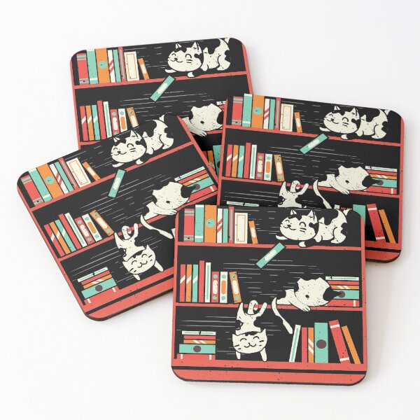 Item preview, Funny Library Cat Lovers Book Fan Gift print 4 Cat Readers designed and sold by Lisbob.