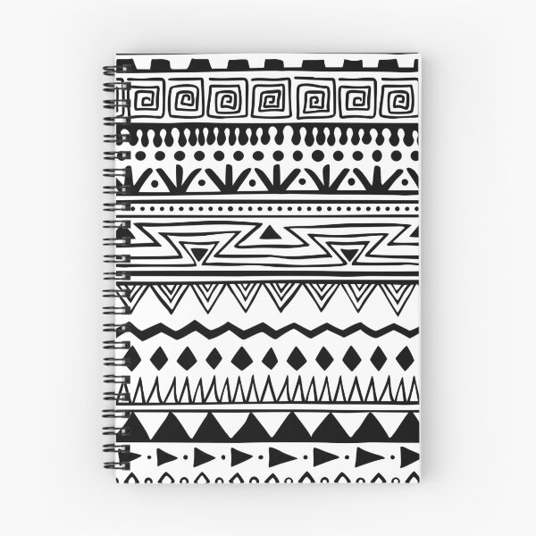 Aperçu de l'œuvre Motif de style Boho noir et blanc créée et vendue par hexdecor.