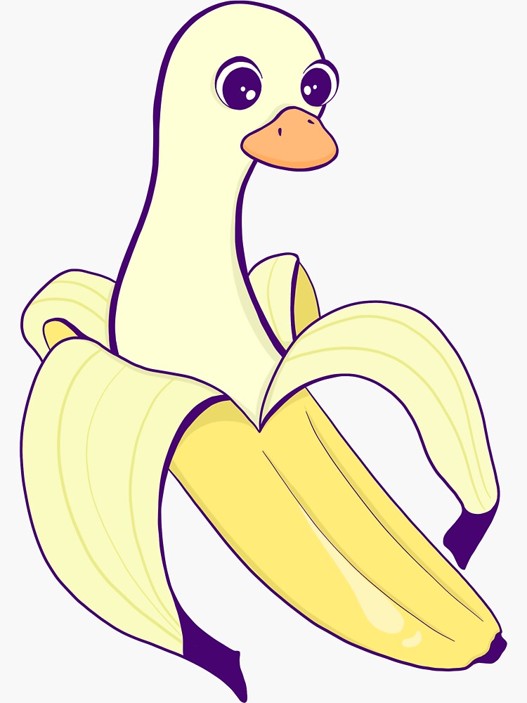 "Banana Duck" Sticker for Sale by KristinKatnip Redbubble