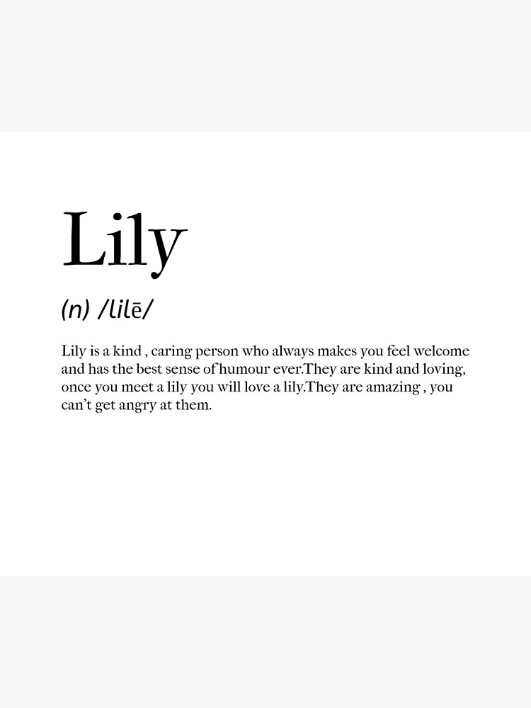 "Lily Definition" Poster for Sale by tastifydesigns Redbubble