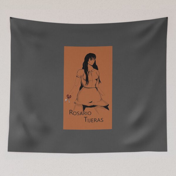 Item preview, Rosario Tijeras line art (orange-brown) designed and sold by Creativemonster.