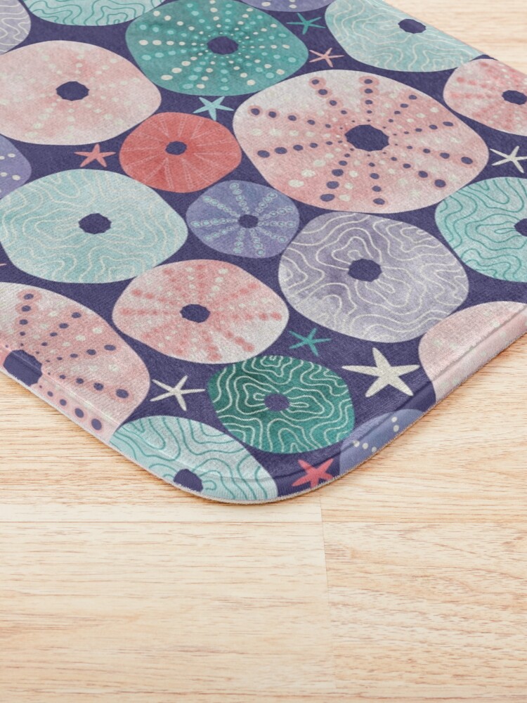 Alternate view of Sea Urchin Shells Purple Bath Mat