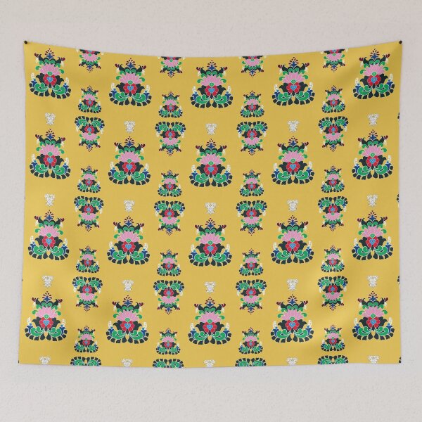 Item preview, Lotus pattern with dark yellow background designed and sold by SueSakpal.