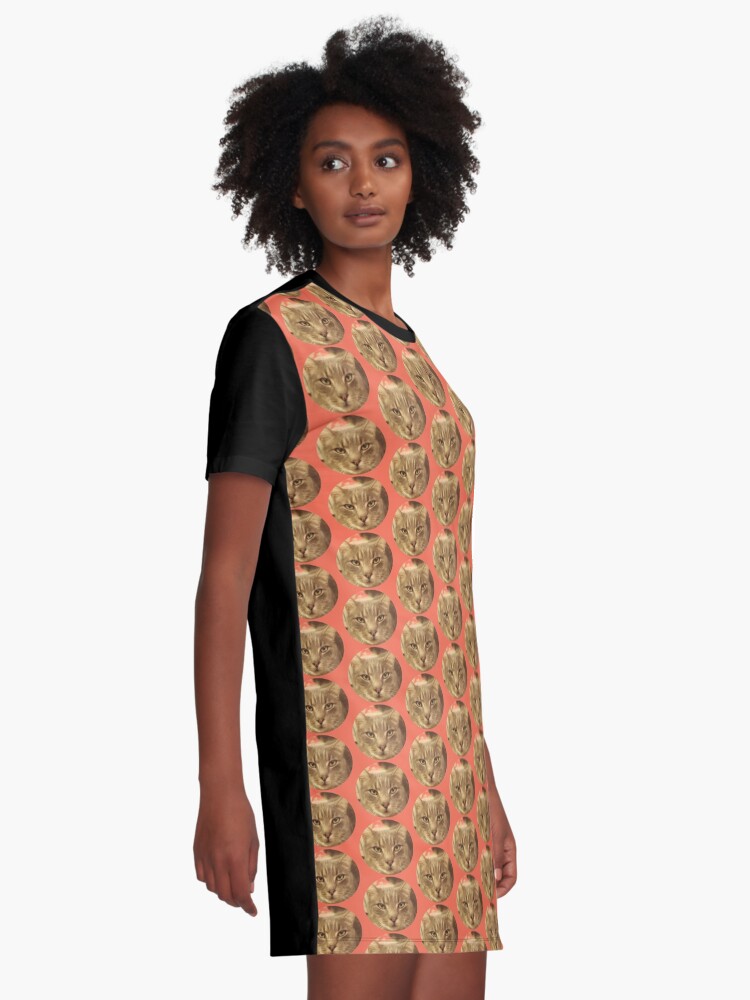 Thumbnail 2 of 5, Graphic T-Shirt Dress, Ozzy the cat in 2020 designed and sold by Martin Boisvert.